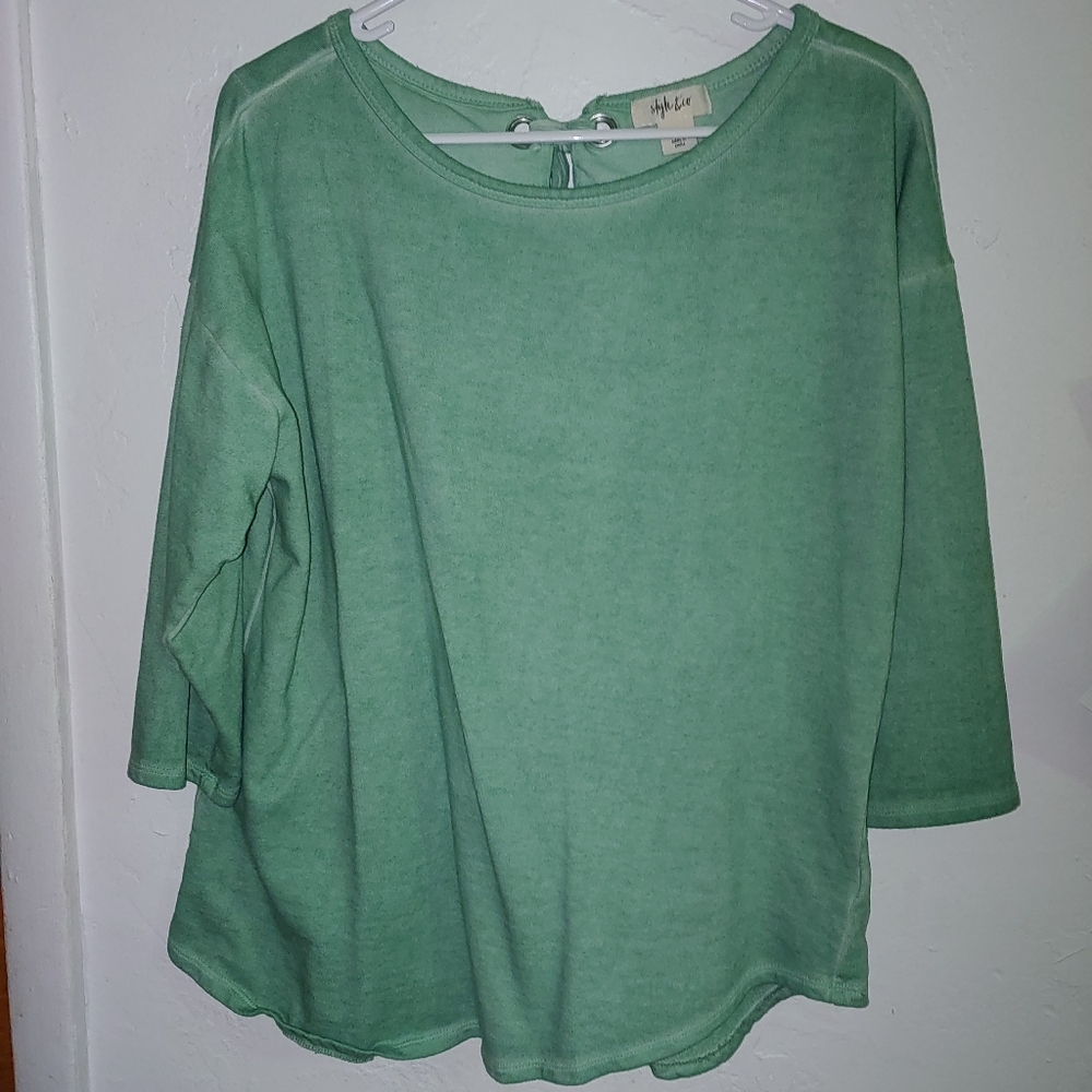 Teal Green 3/4 Sleeve Top